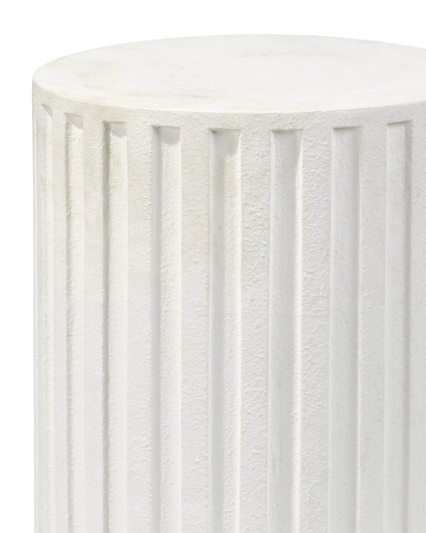 Fluted Column Side Table White