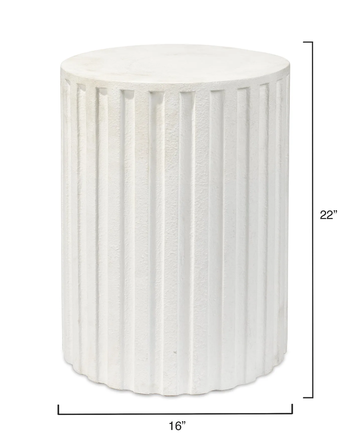 Fluted Column Side Table White