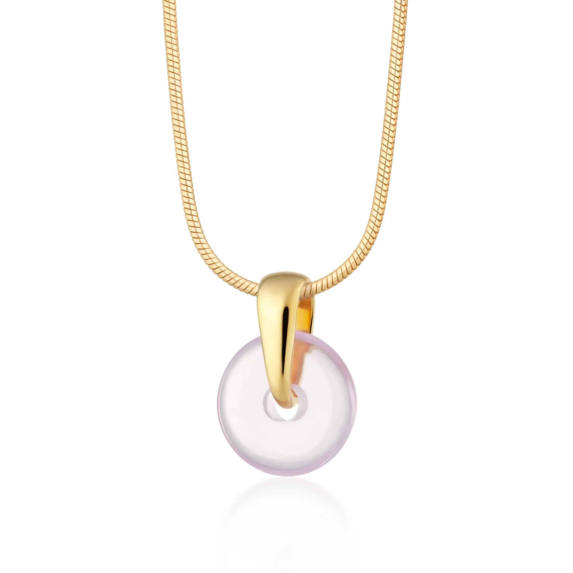 Gold Plated Purple Spinning Disc Necklace