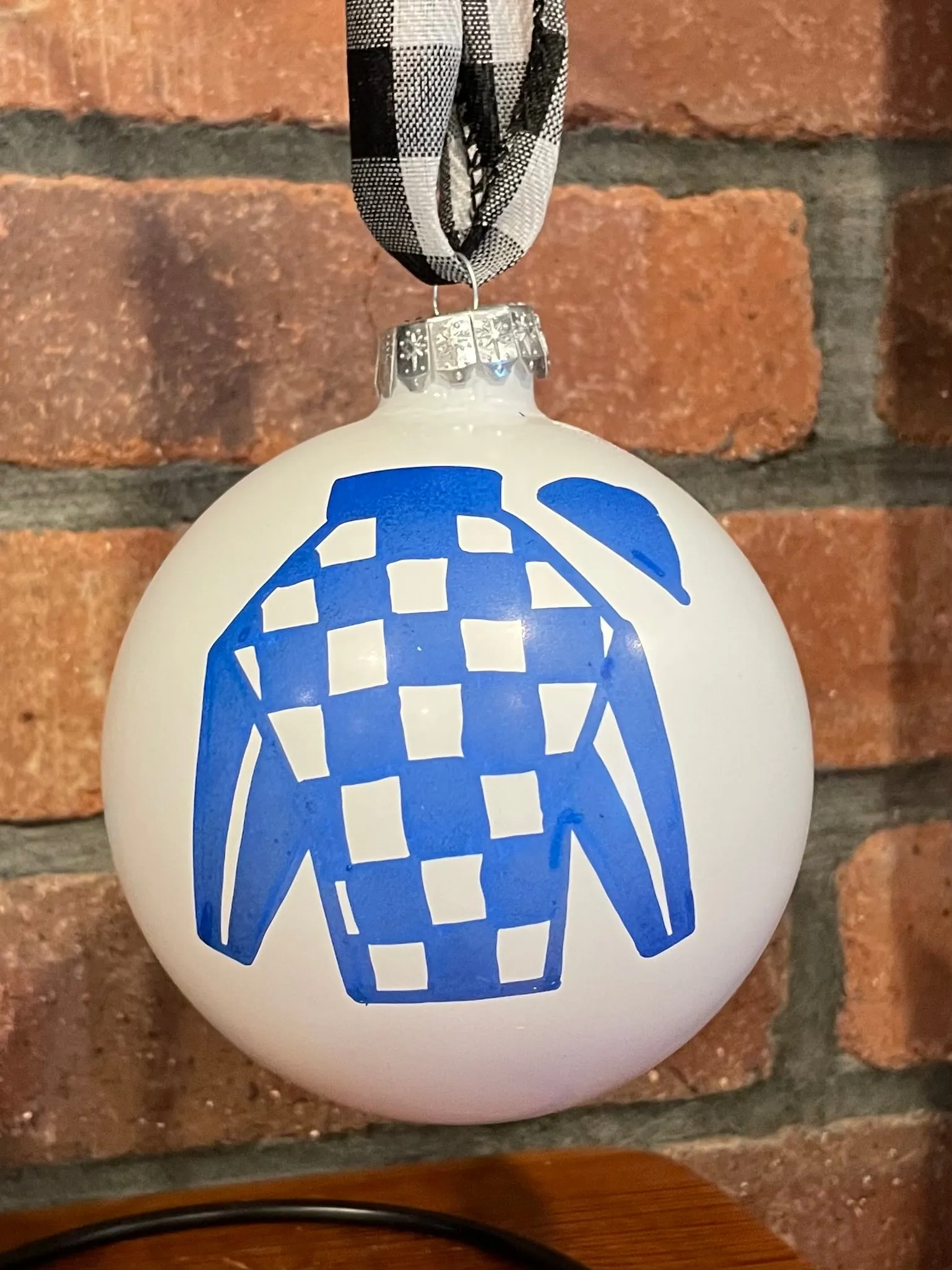 Hand-painted Secretariat Glass Ornament