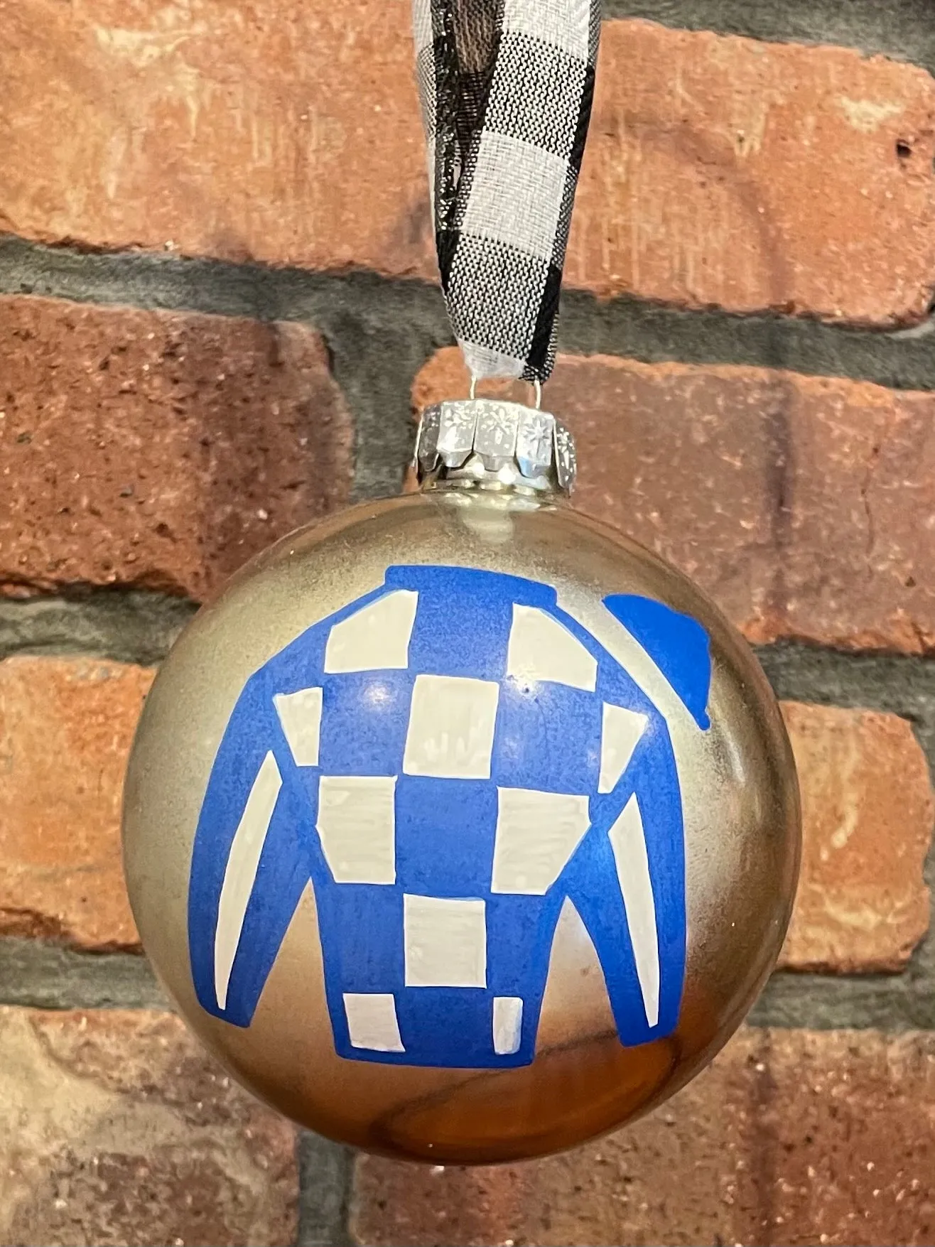 Hand-painted Secretariat Glass Ornament