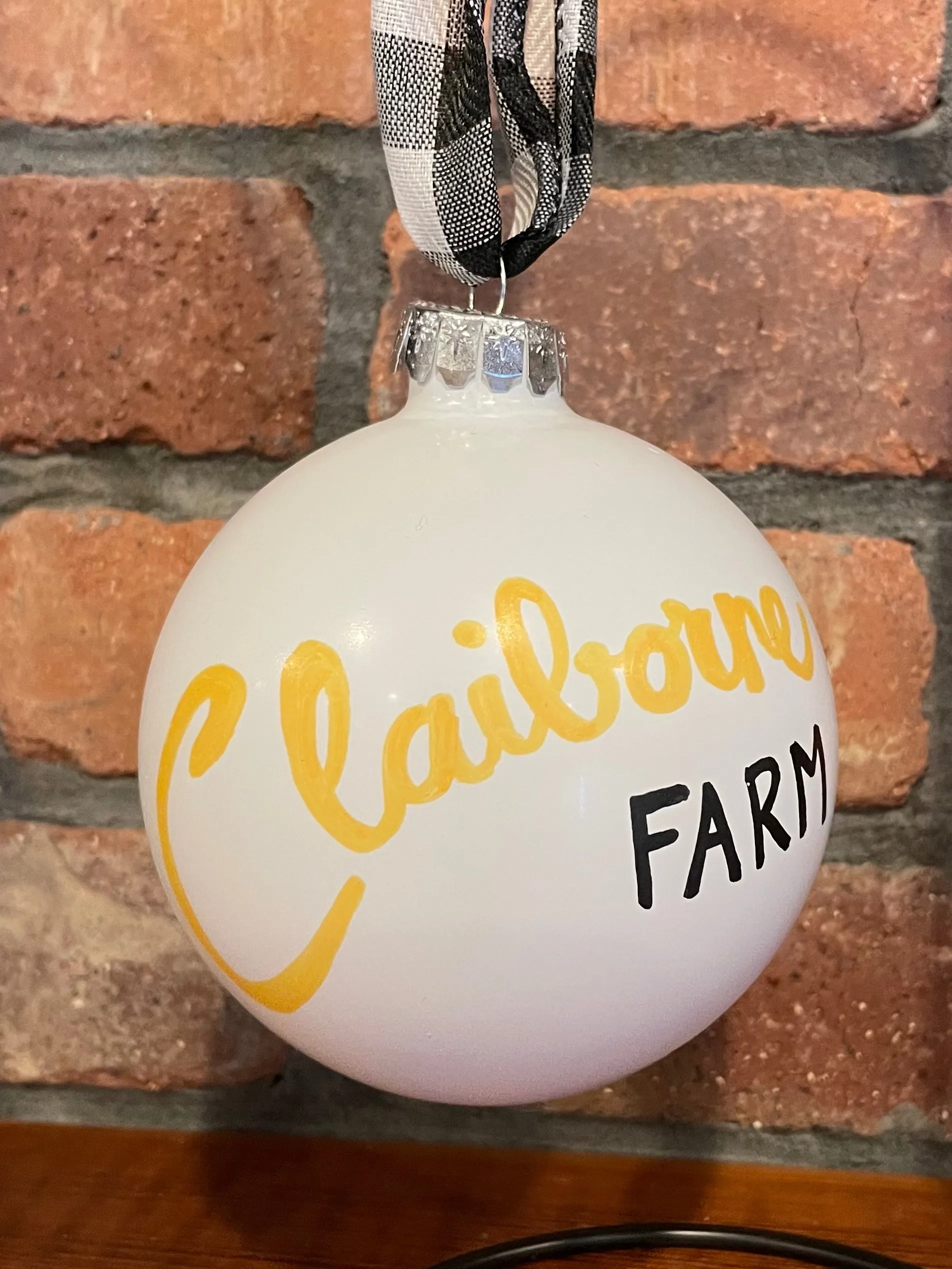 Hand-painted Secretariat Glass Ornament