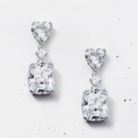 Heart X Cushion Drop Earrings | HighCarbon