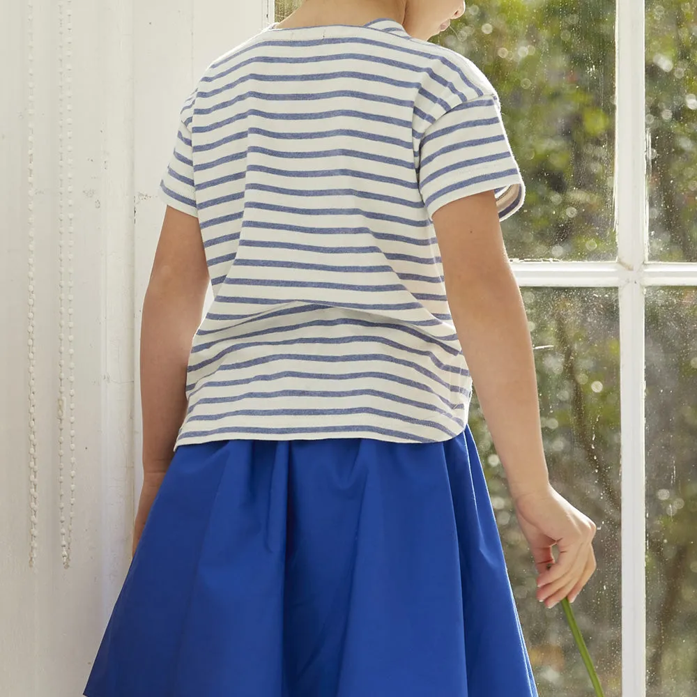 HÄP & CRAFT | Kidswear | Smile Cotton Plain Stitch T-shirt - Off White / Top Gray / Off White x Top Blue / Black Off