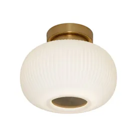 Hutton Gold and Ribbed Opal Glass Modern Batten Fix