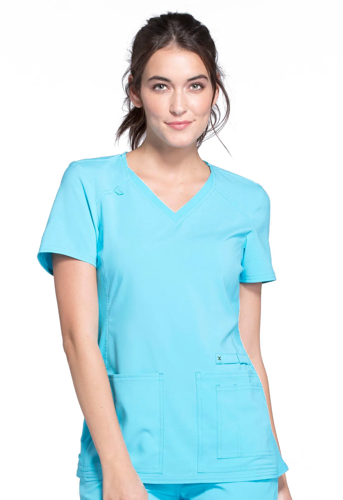 Iflex - Women's V-Neck Knit Panel Solid Top