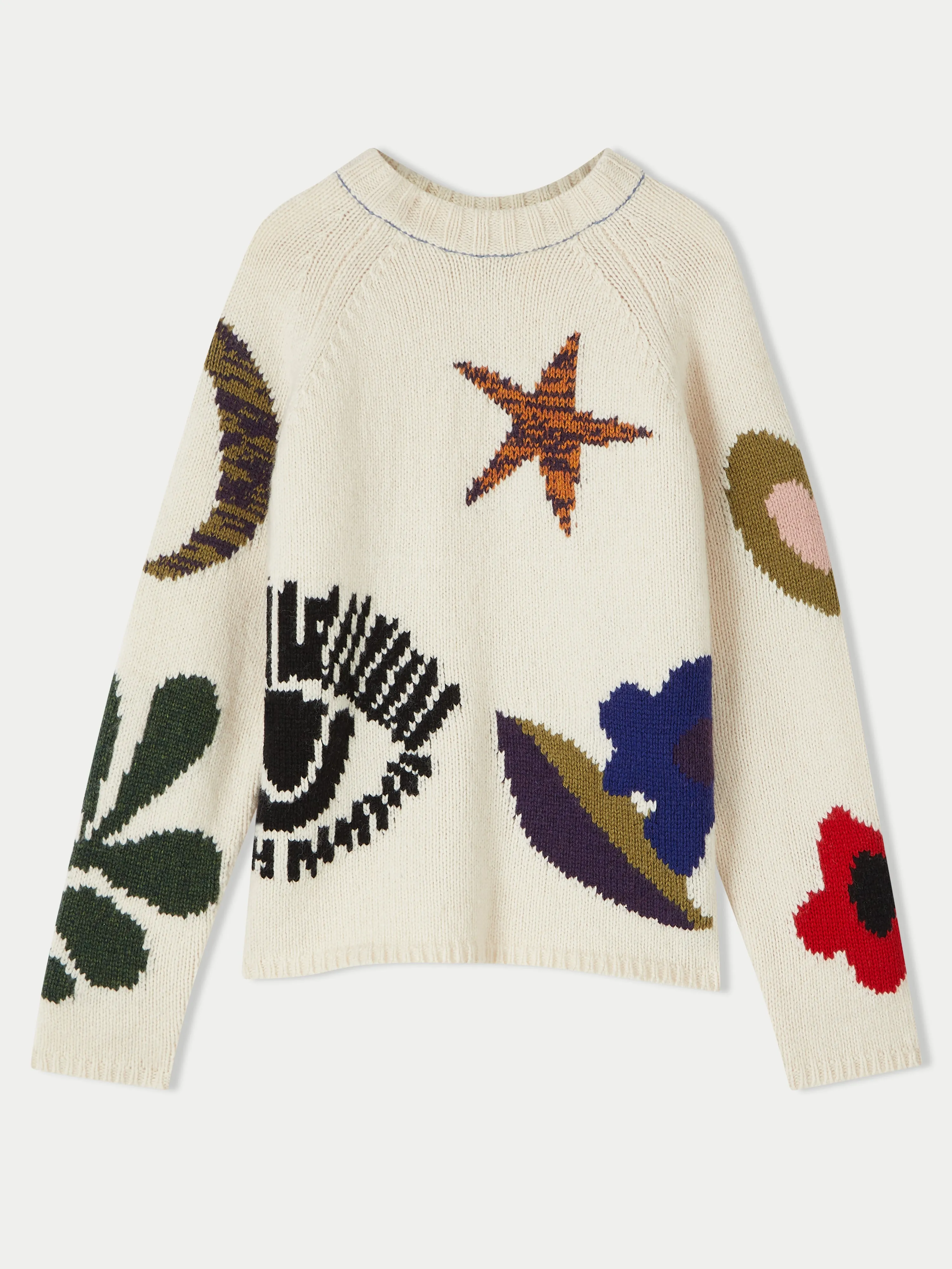 Intarsia Crew Neck Jumper | Multi