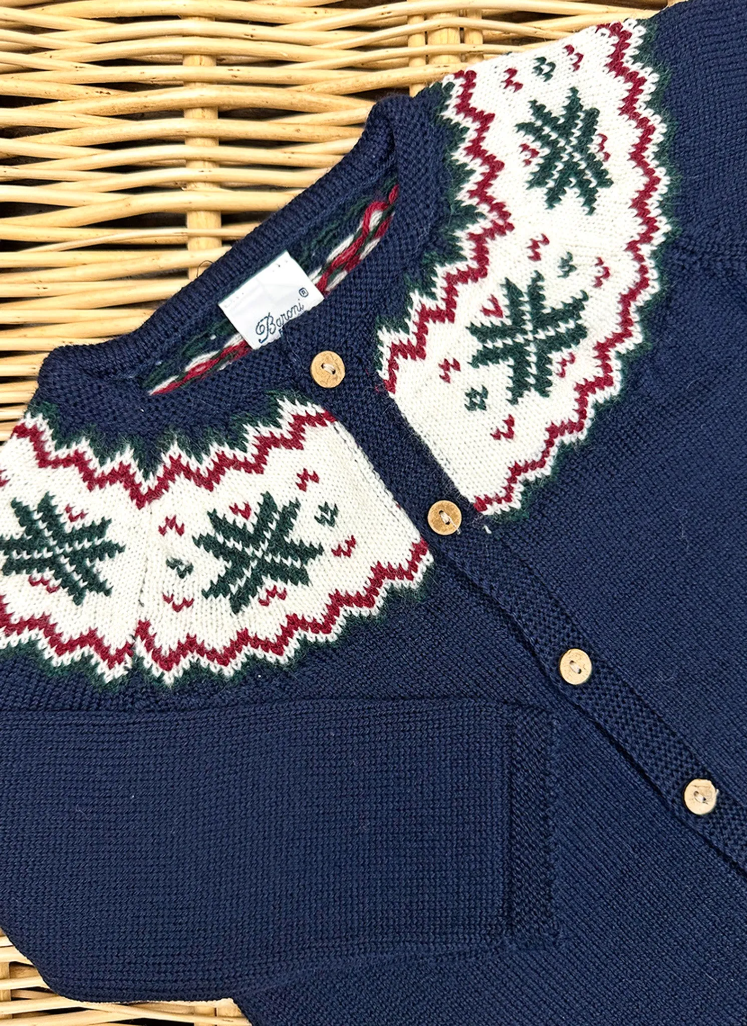 Jacquard Wool Cardigan