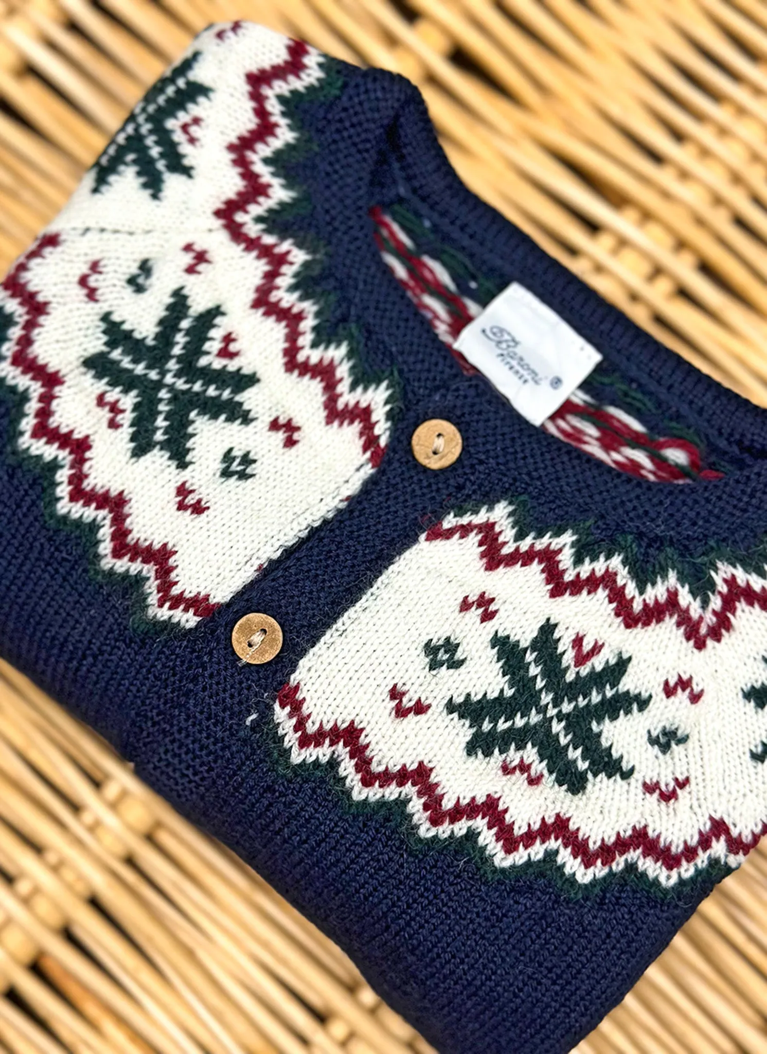Jacquard Wool Cardigan