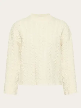 Lambswool cable crew neck - RWS - Buttercream