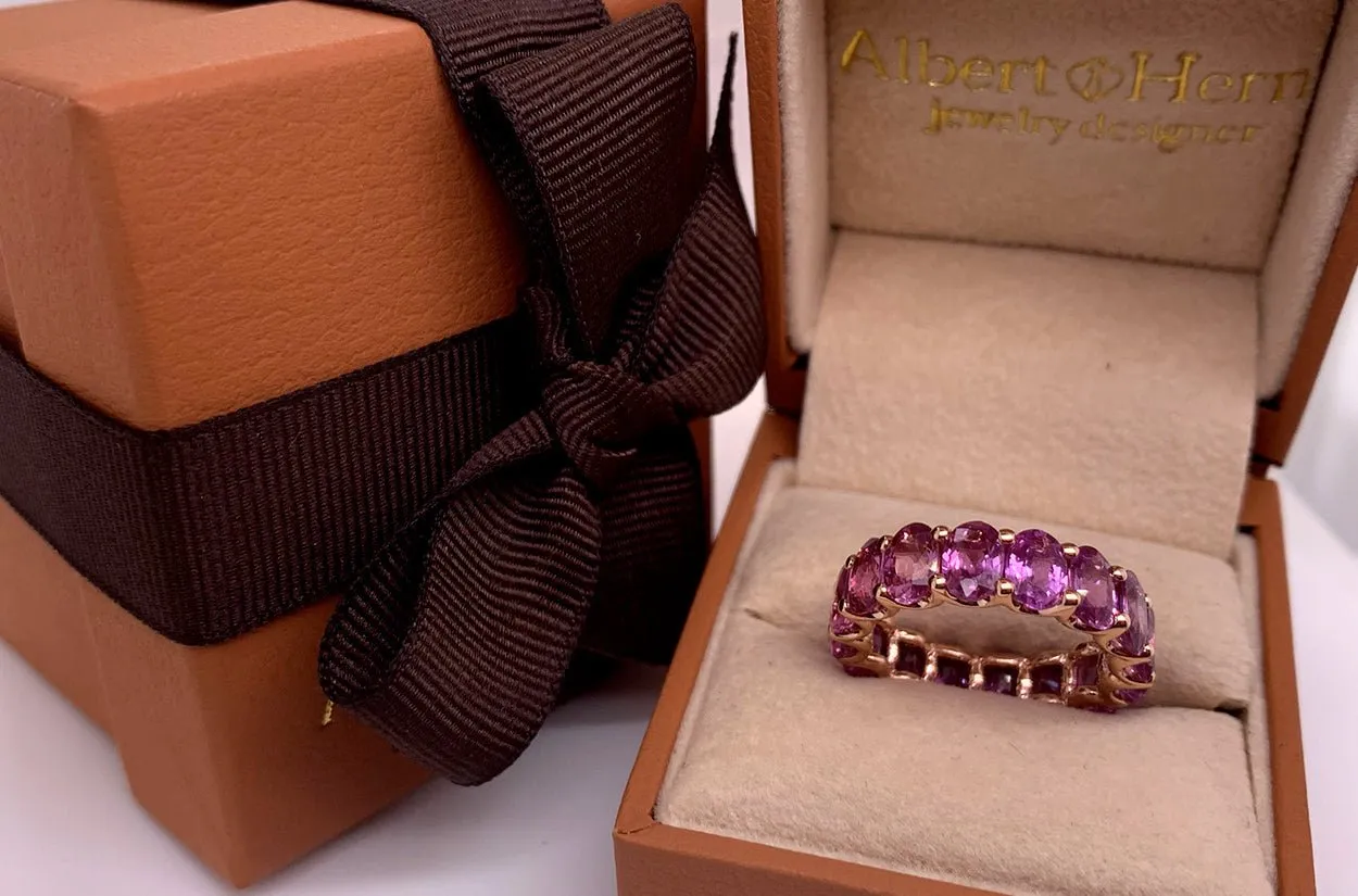 Maxi Eternity Ring Purple Sapphire & 14kt Gold