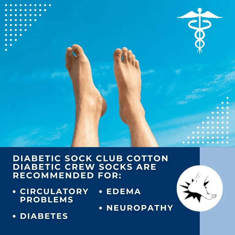 Men's Cotton Diabetic Crew Socks (6 Pair)