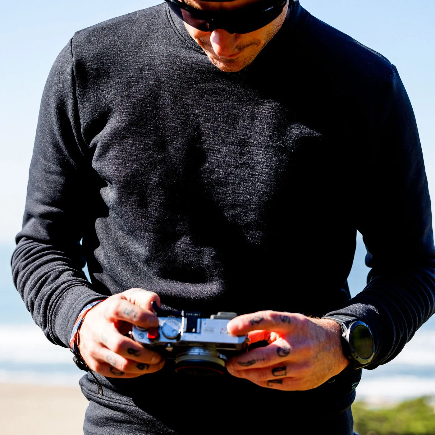 Exclusive Edition Mens Decadent Merino Pullover Sweater in Obsidian Color