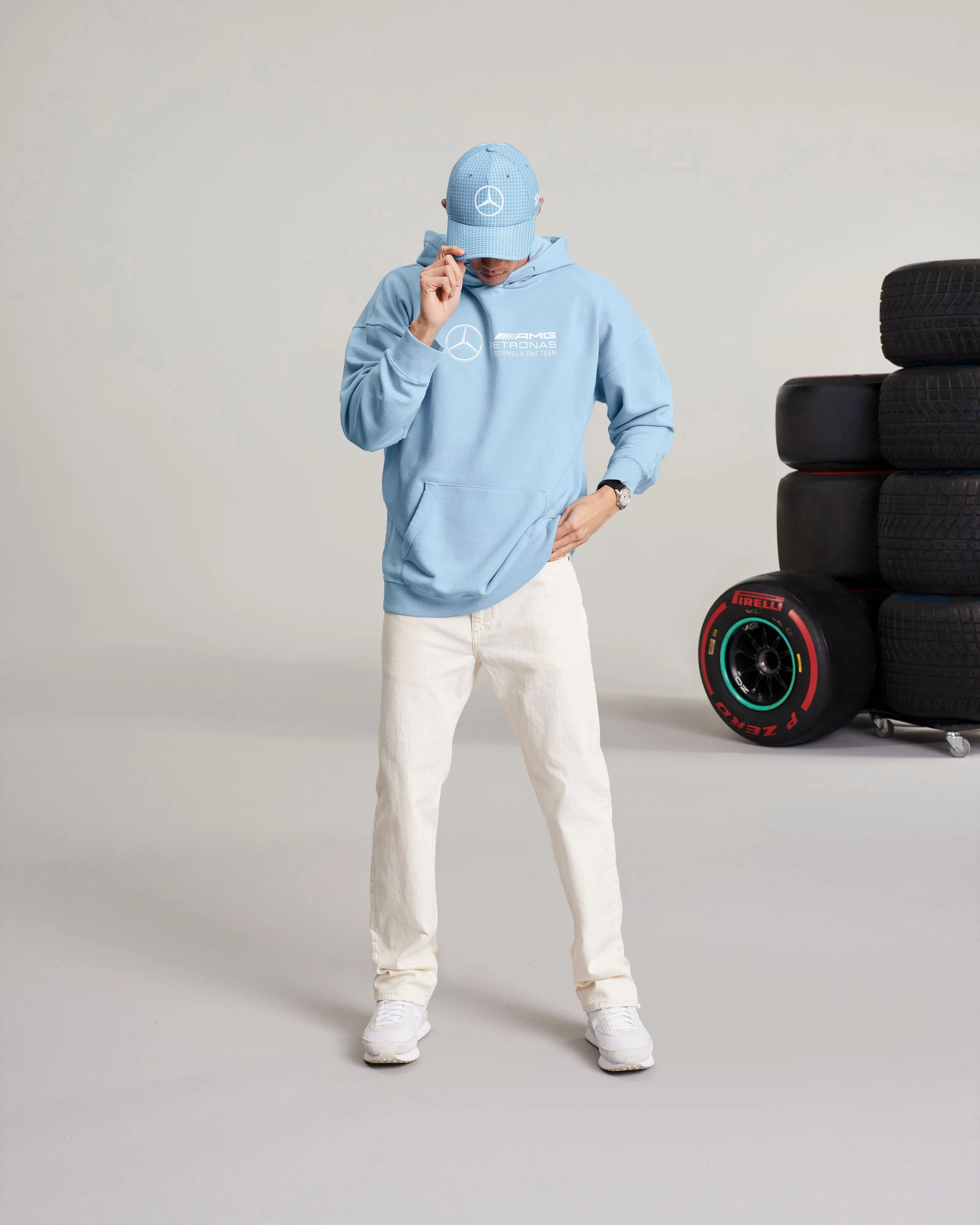 Mens Retro Hoody Sky