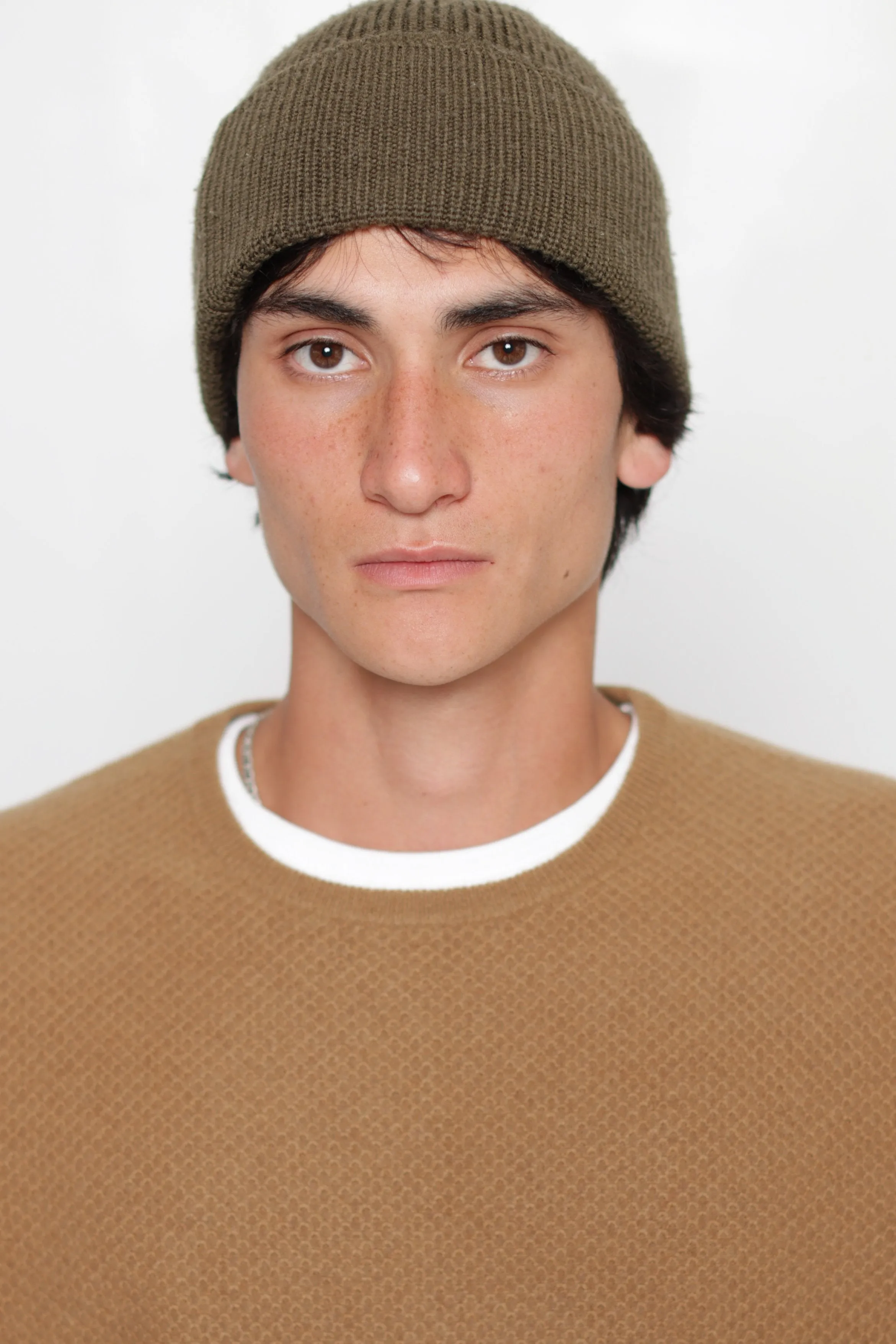 NS3019-3 New Honeycomb Stitch Crew in Camel