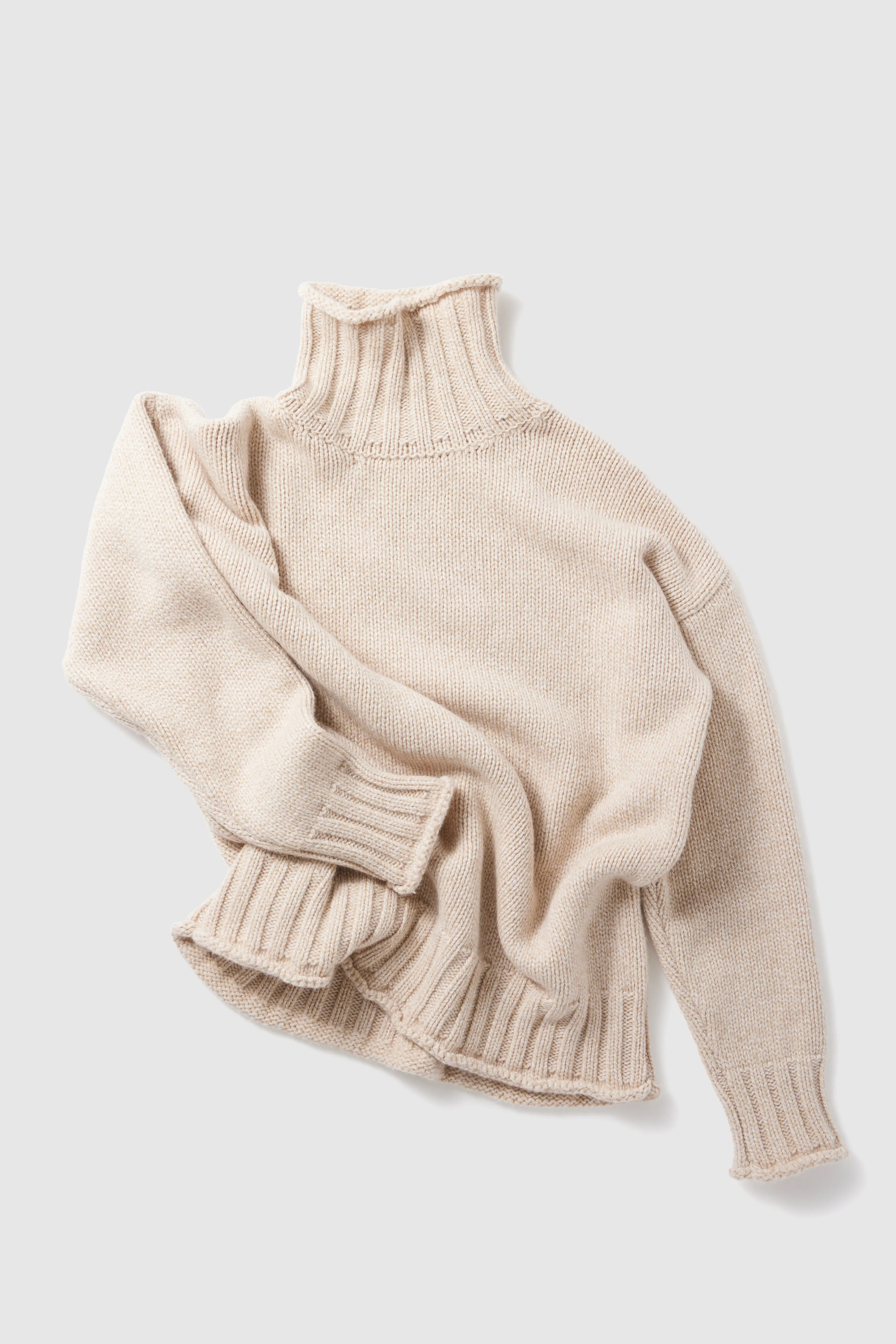 Opal Turtleneck in Chalk Knit