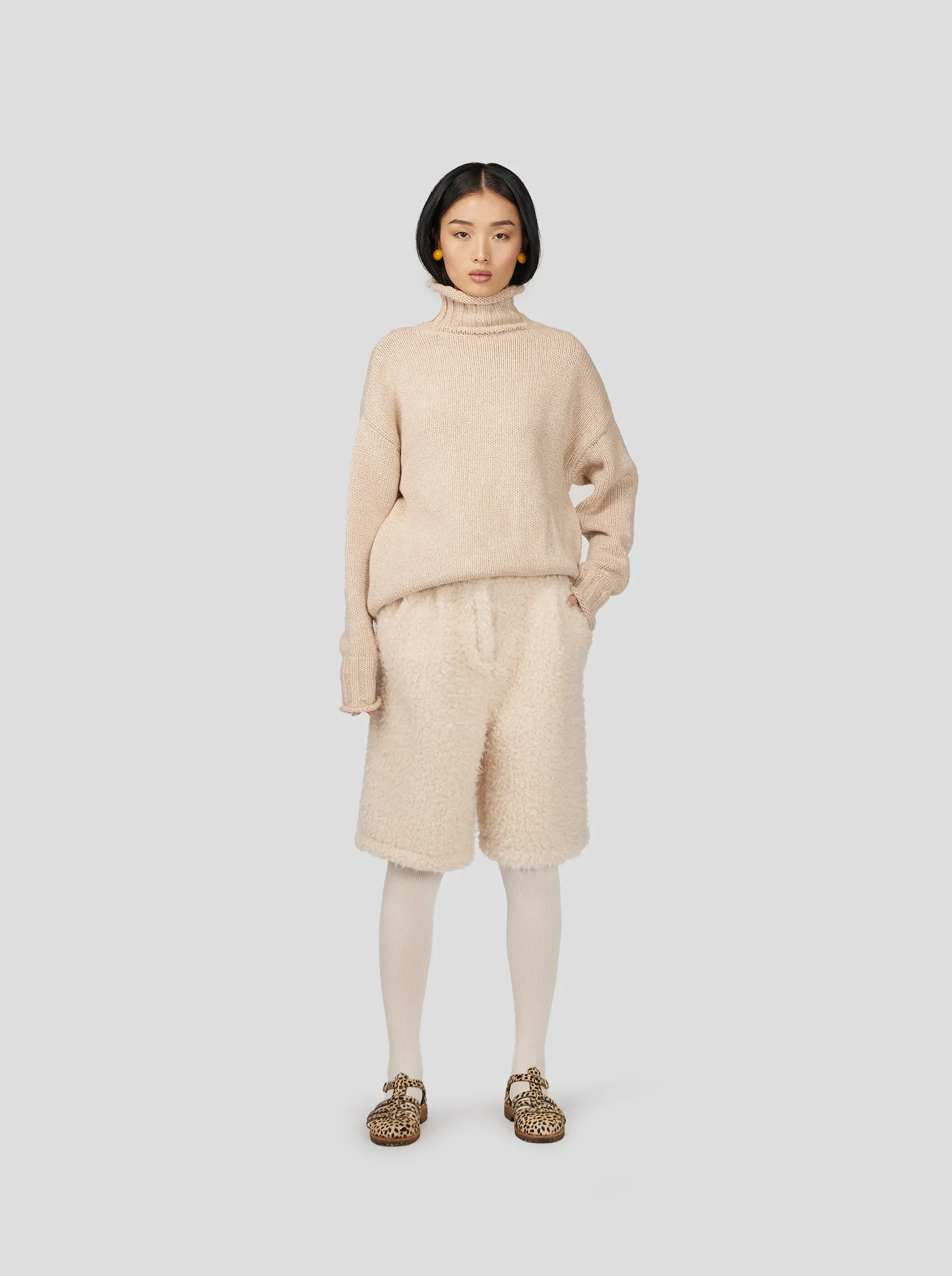 Opal Turtleneck in Chalk Knit