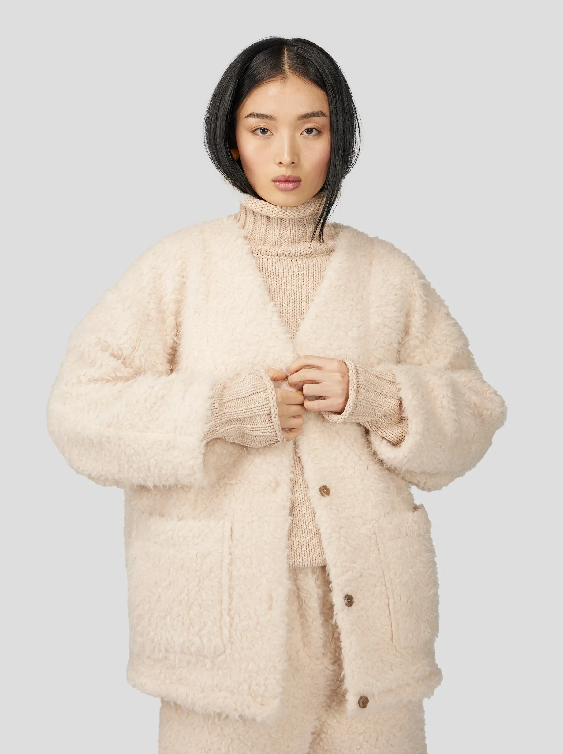 Opal Turtleneck in Chalk Knit