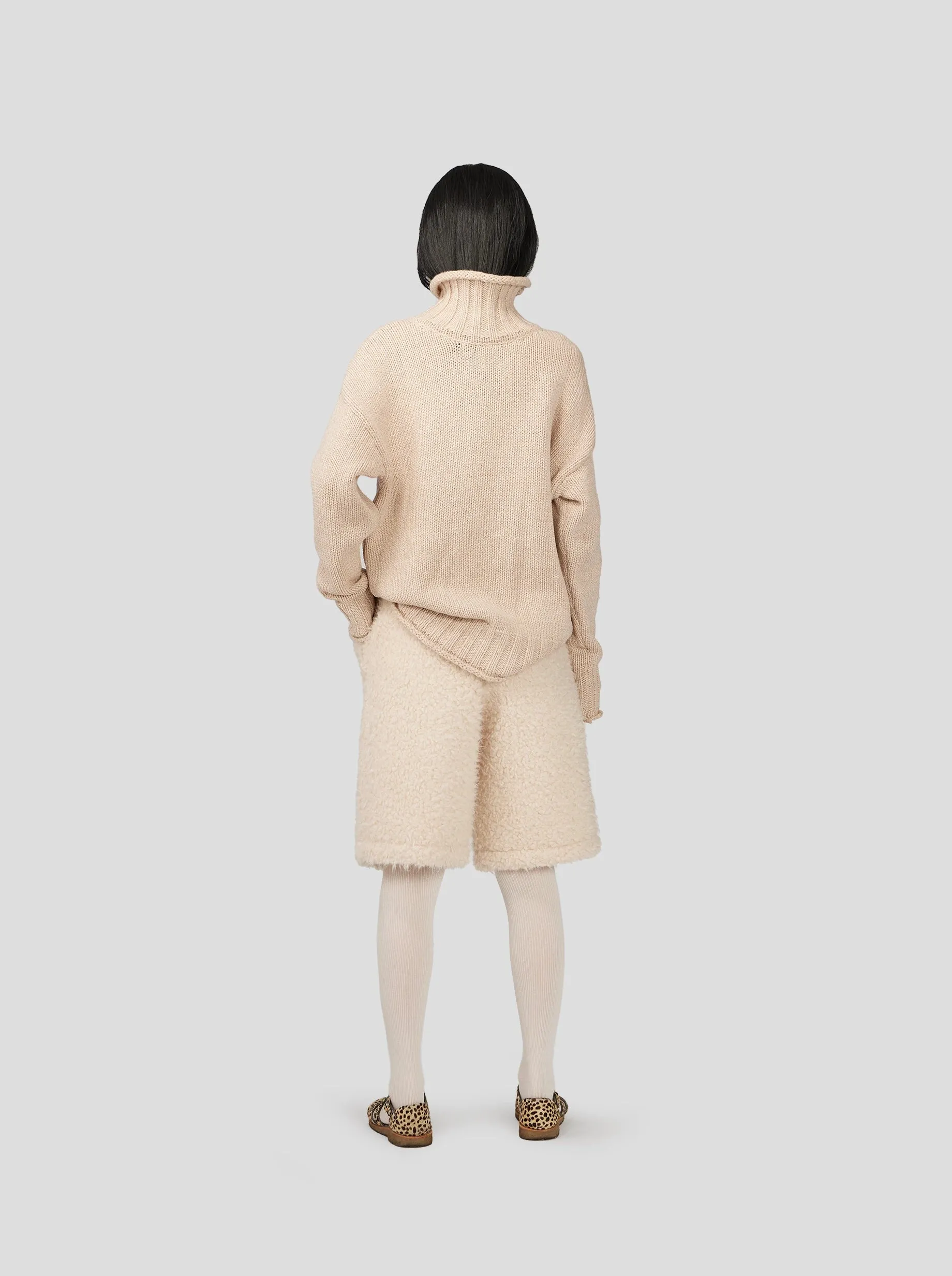 Opal Turtleneck in Chalk Knit