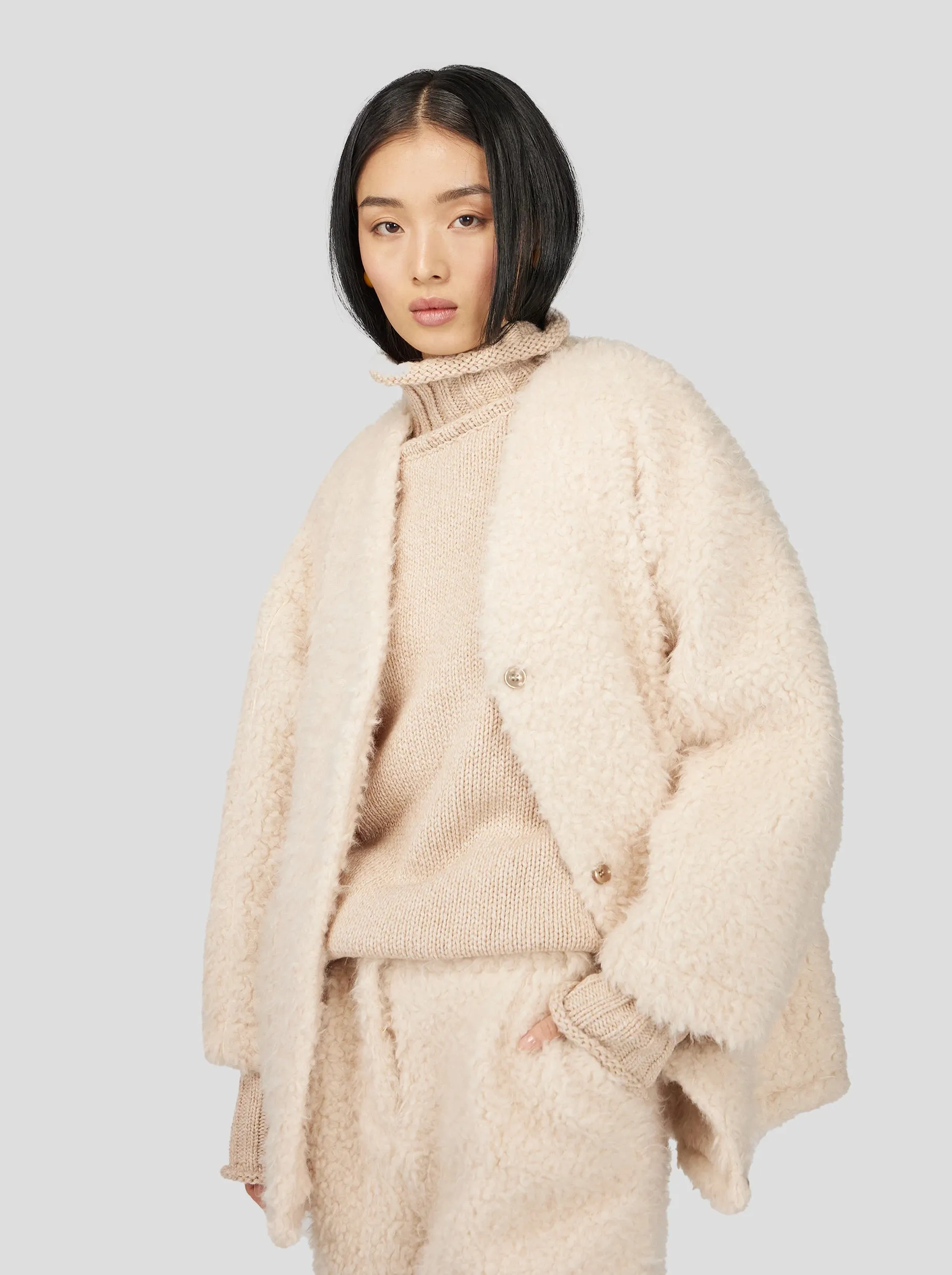 Opal Turtleneck in Chalk Knit