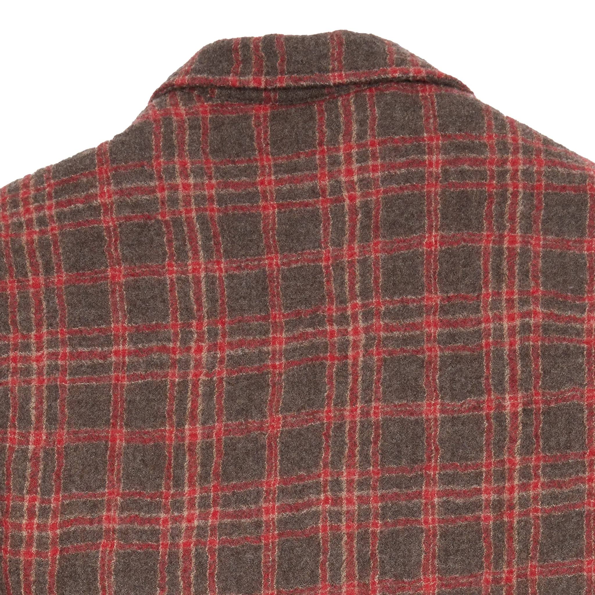 Original Vintage Style Padded Check Shirt Jacket in Brown