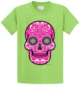 Pink Sugar Skull Printed Tee Shirt