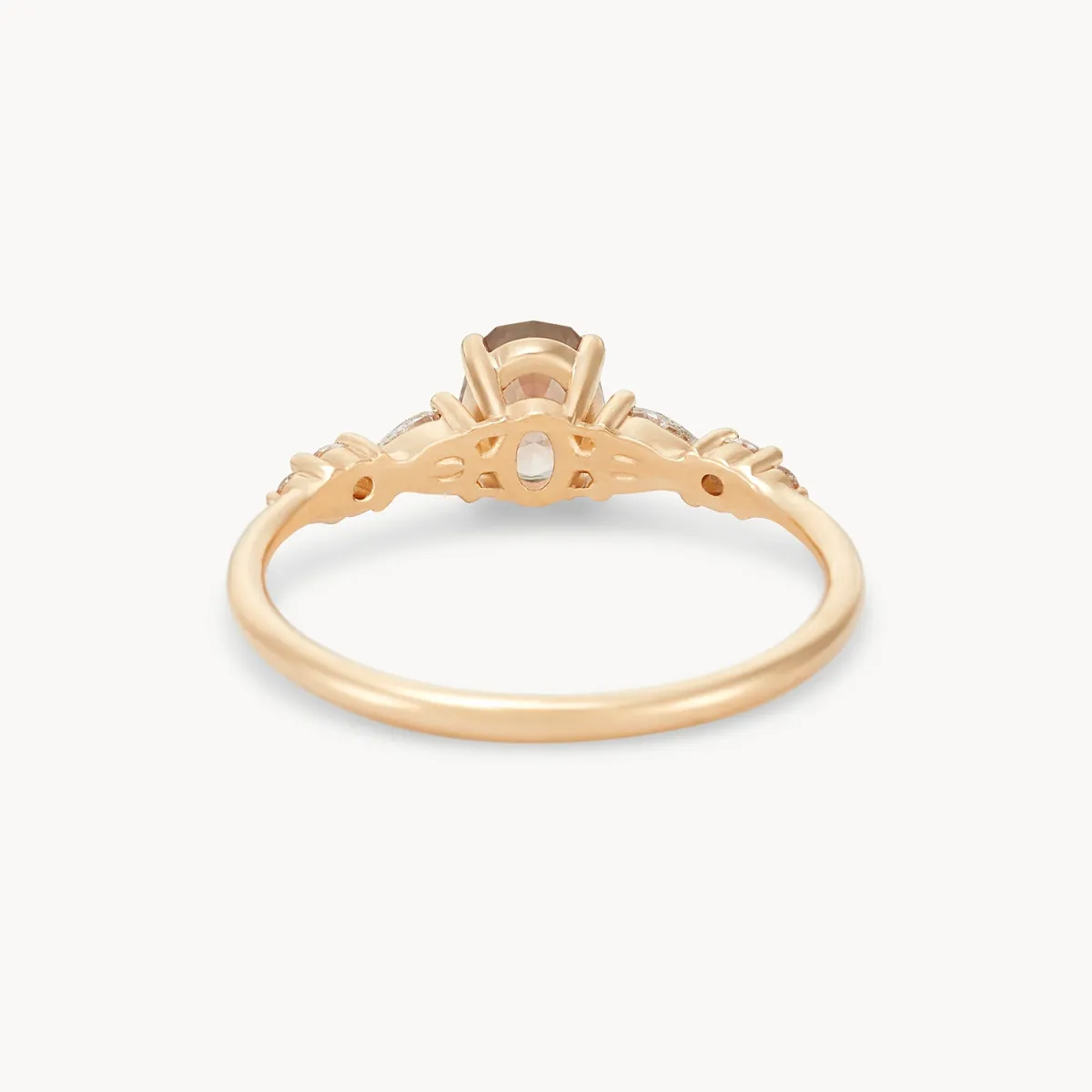 pure affection one-of-a-kind - 14k yellow gold, peach pink oval sapphire -AC