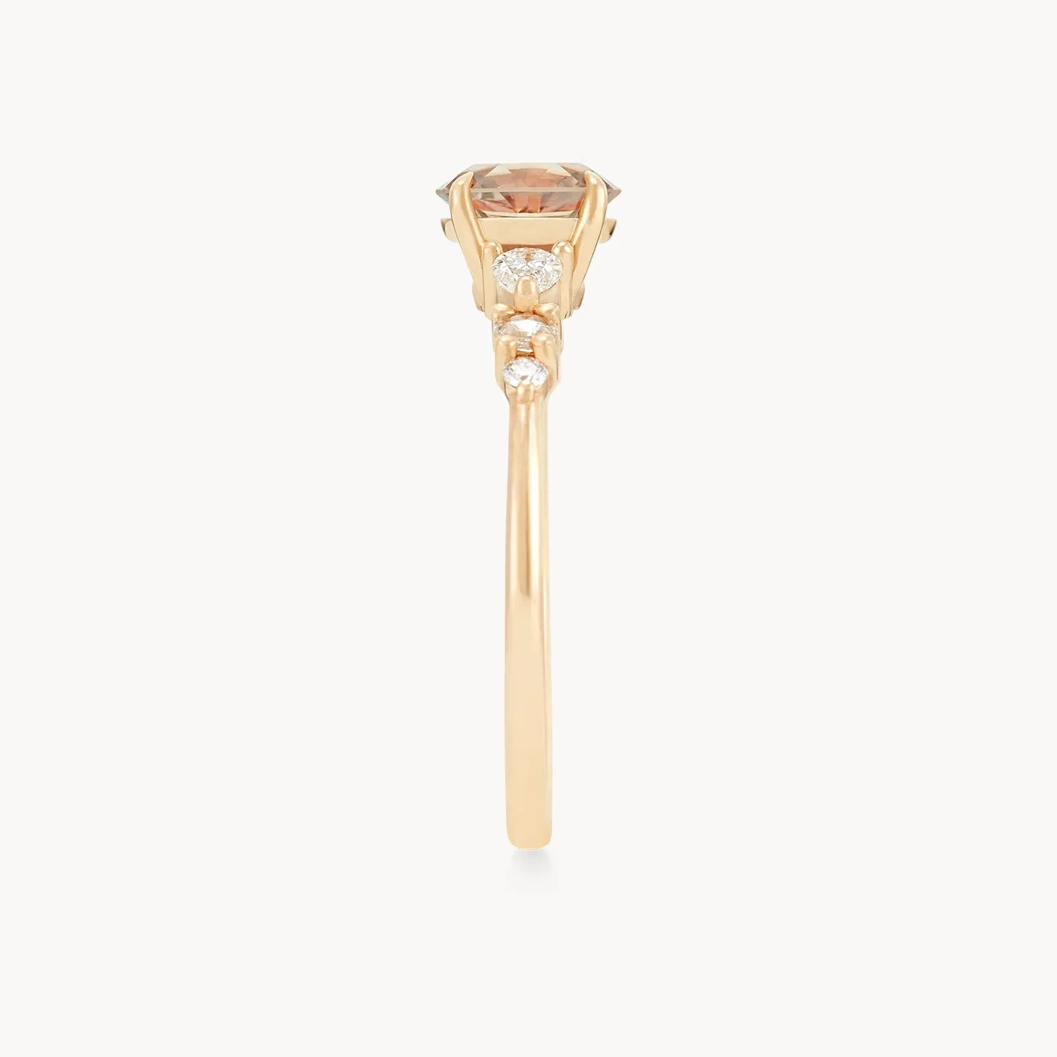 pure affection one-of-a-kind - 14k yellow gold, peach pink oval sapphire -AC