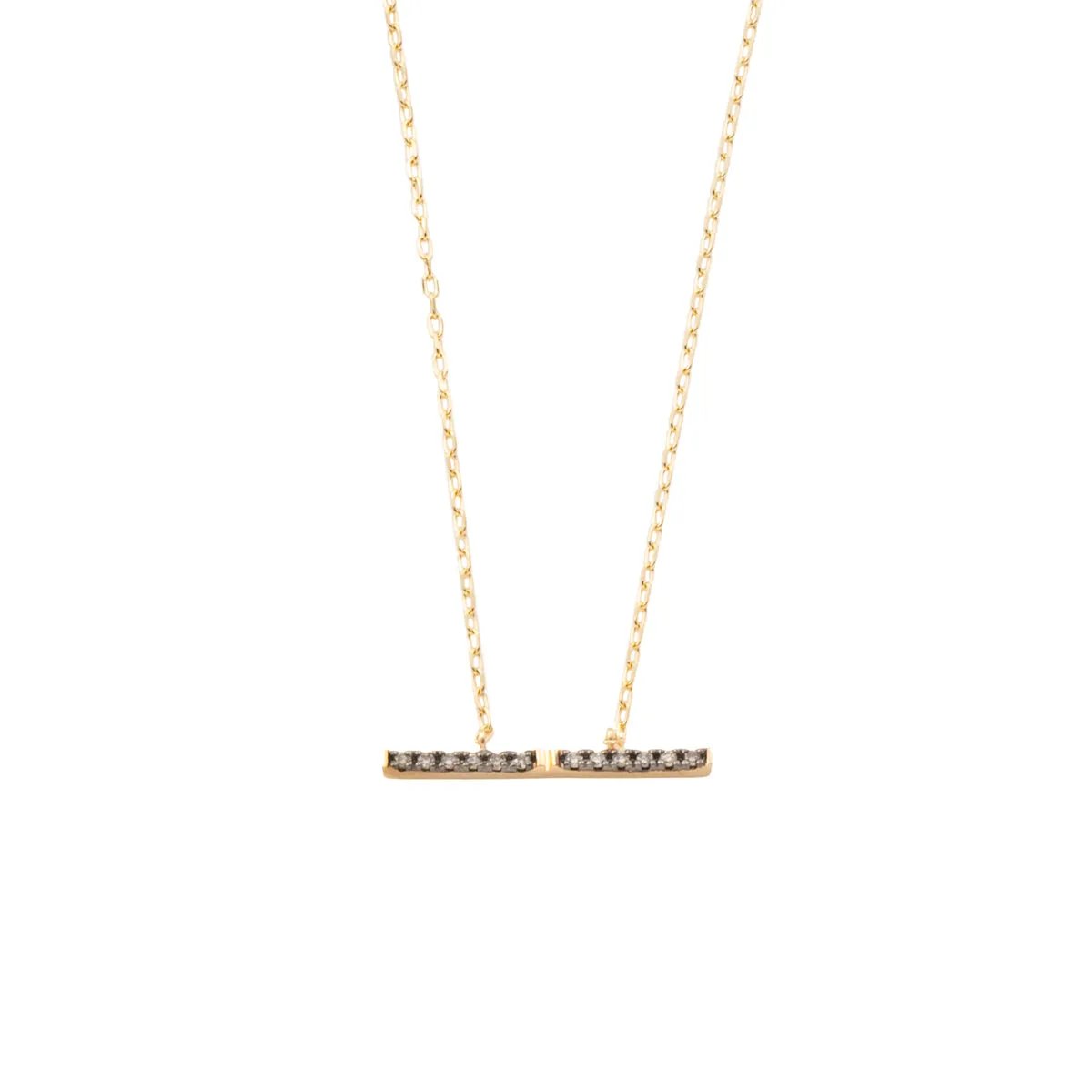 "Trapeze" Diamond Necklace Medium size Black Ruthenium Plated