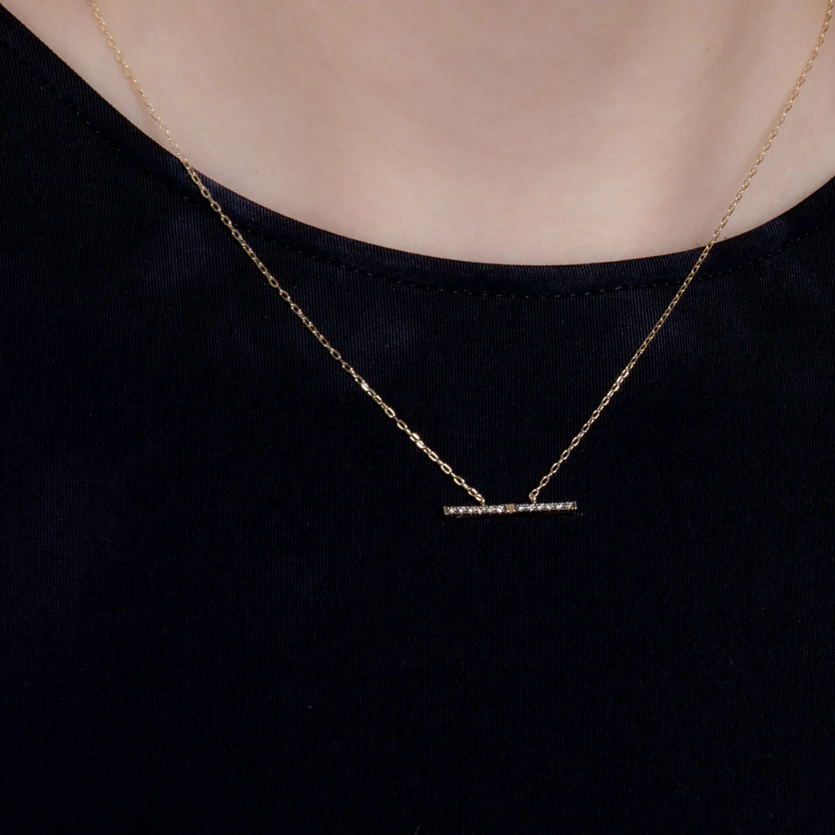 "Trapeze" Diamond Necklace Medium size Black Ruthenium Plated