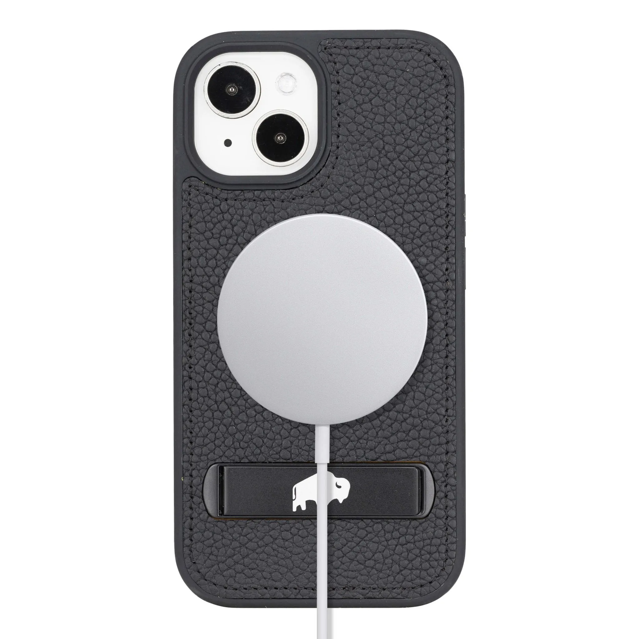 Reed iPhone 15 Snap-On with Stand Case, Pebble Black
