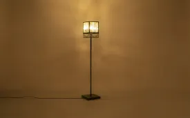 Sheesh Modern Metallic & Glass Floor Lamp | Gold Finish Standing Light For Decor