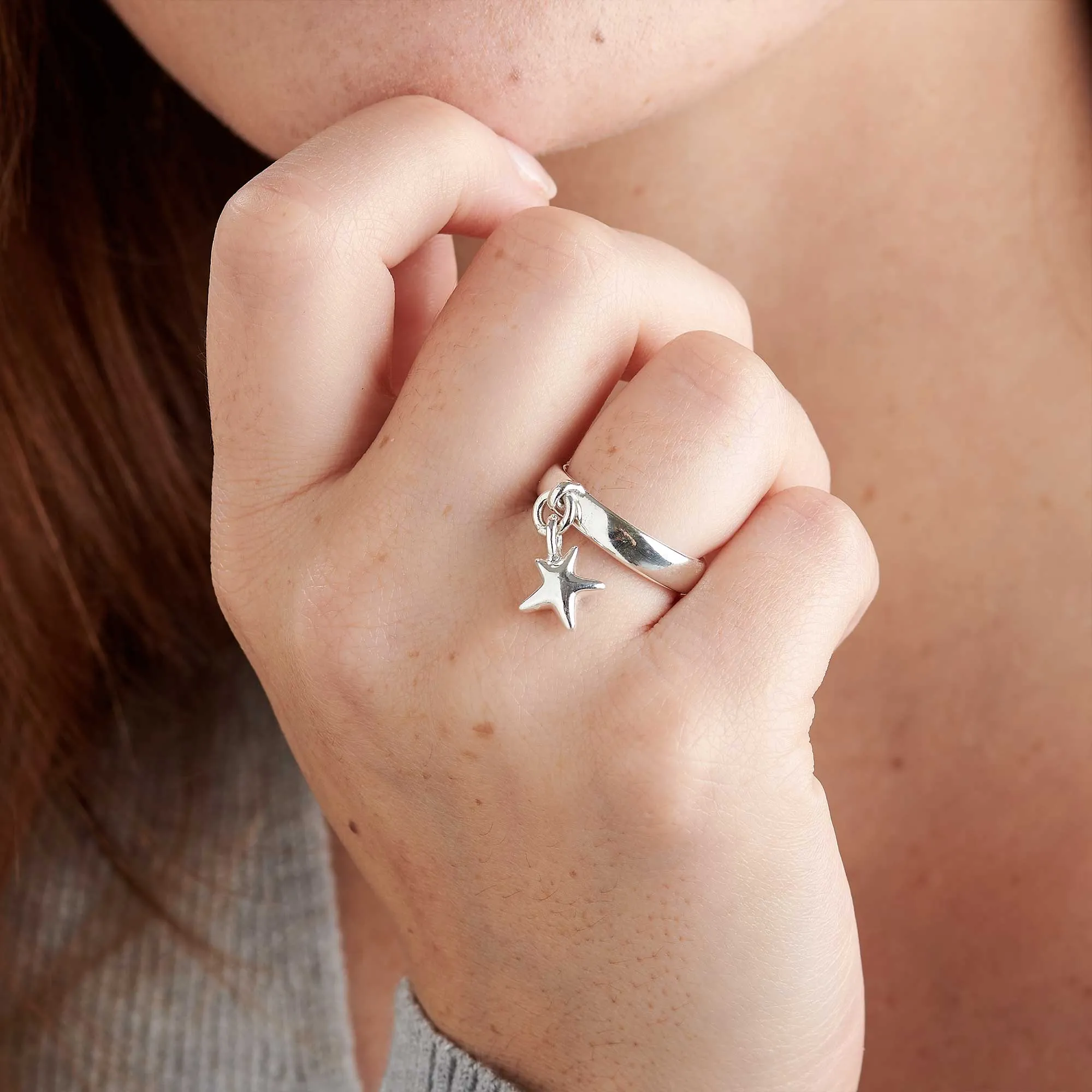 Stardust Silver Charm Ring