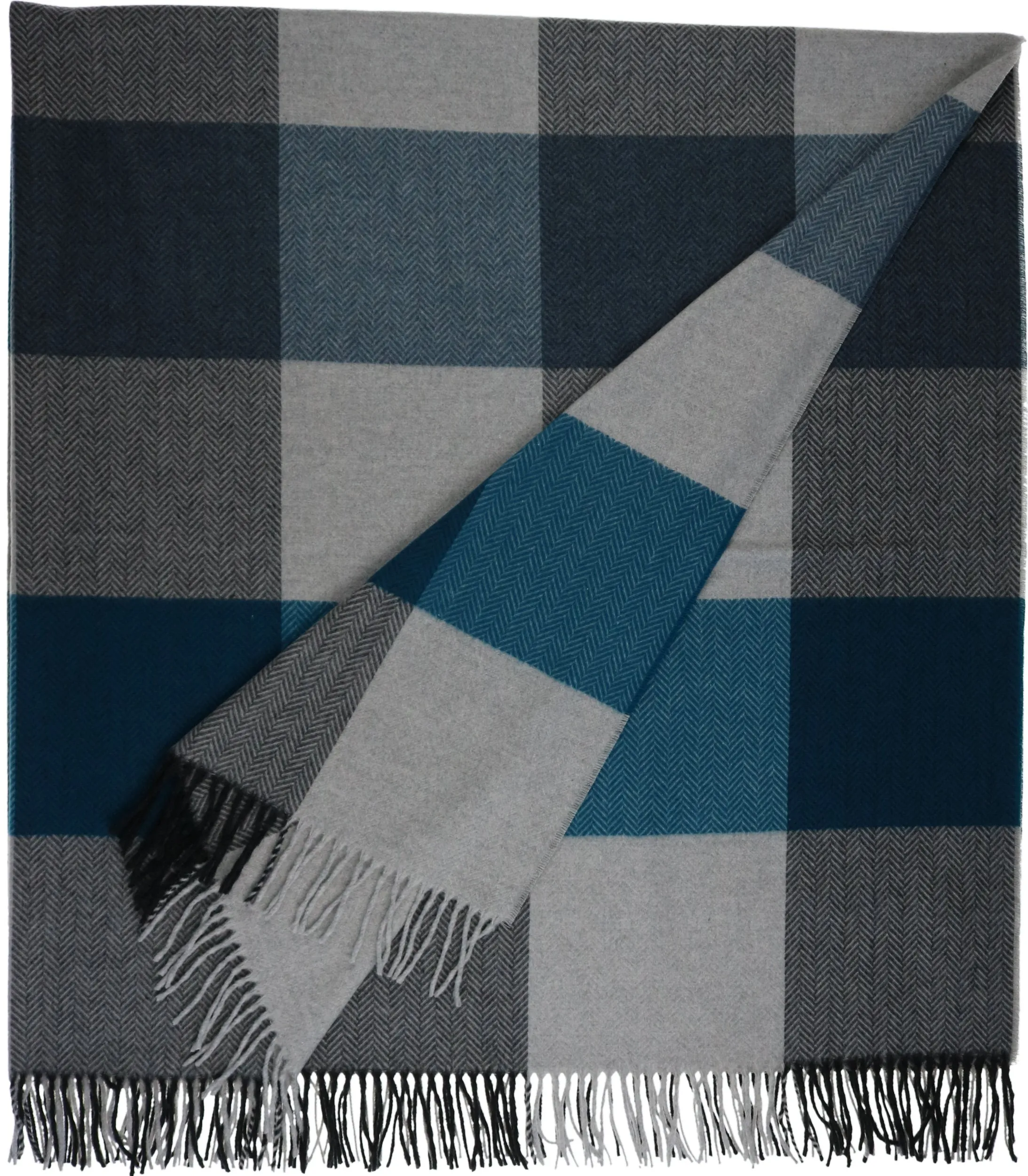 Sustainability Edition Herringbone Box Plaid Cashmink Throw
