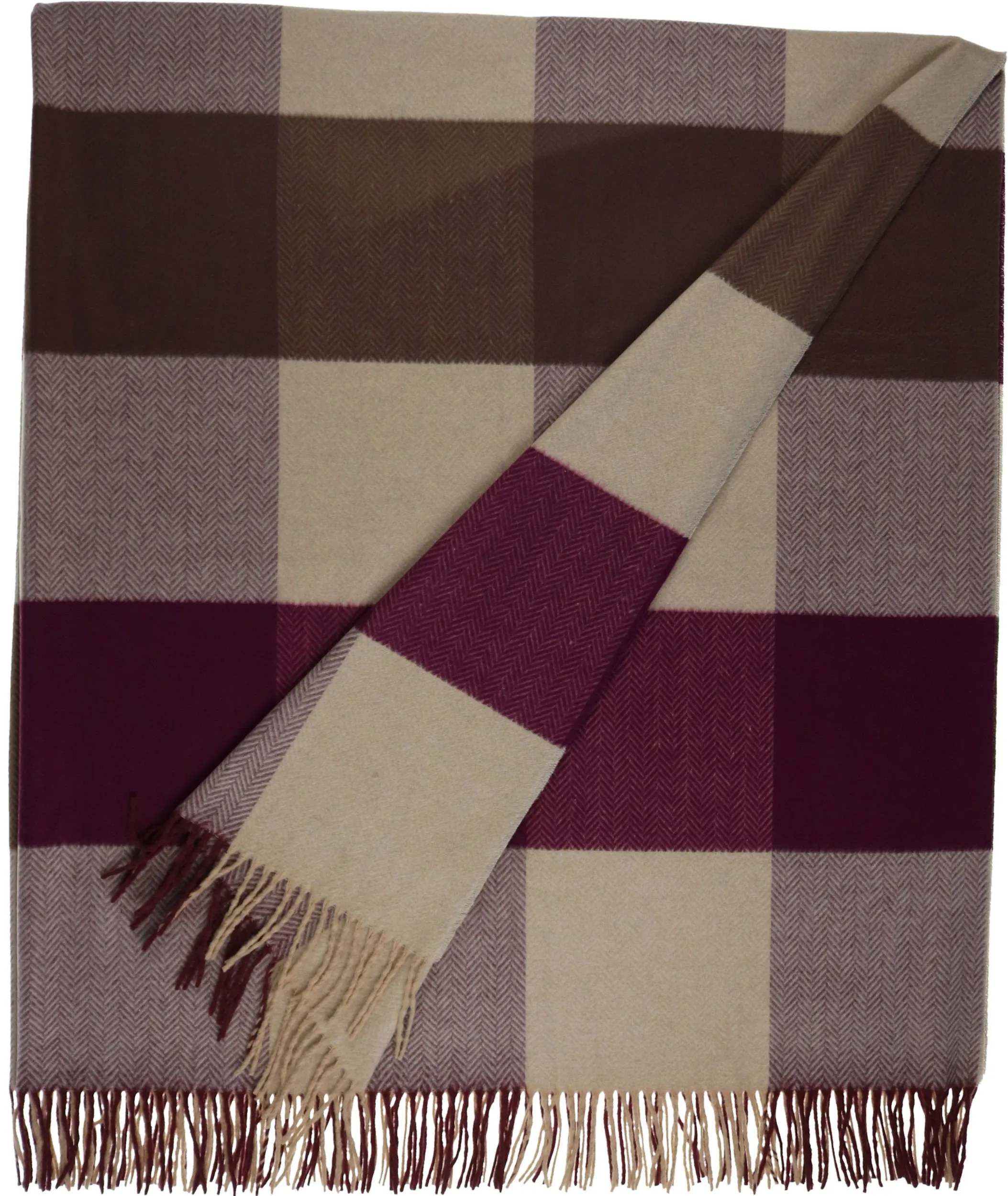 Sustainability Edition Herringbone Box Plaid Cashmink Throw