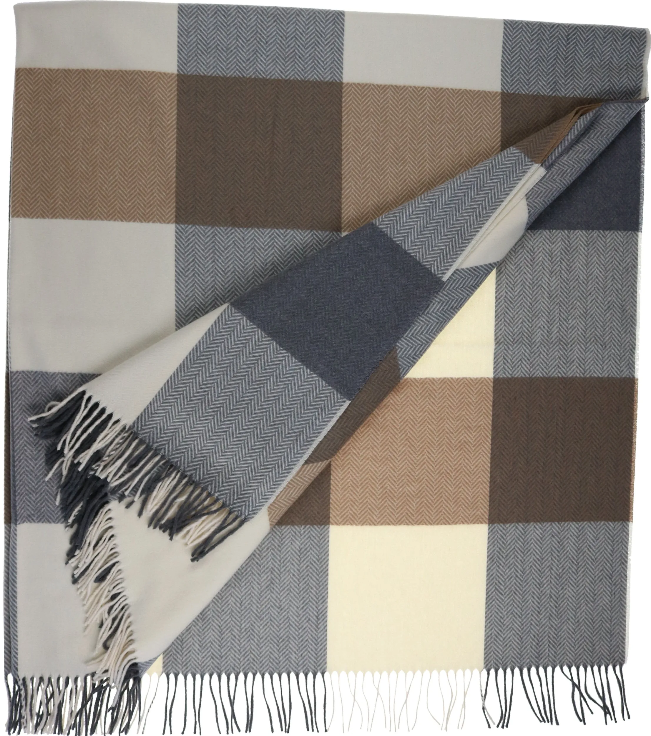 Sustainability Edition Herringbone Box Plaid Cashmink Throw