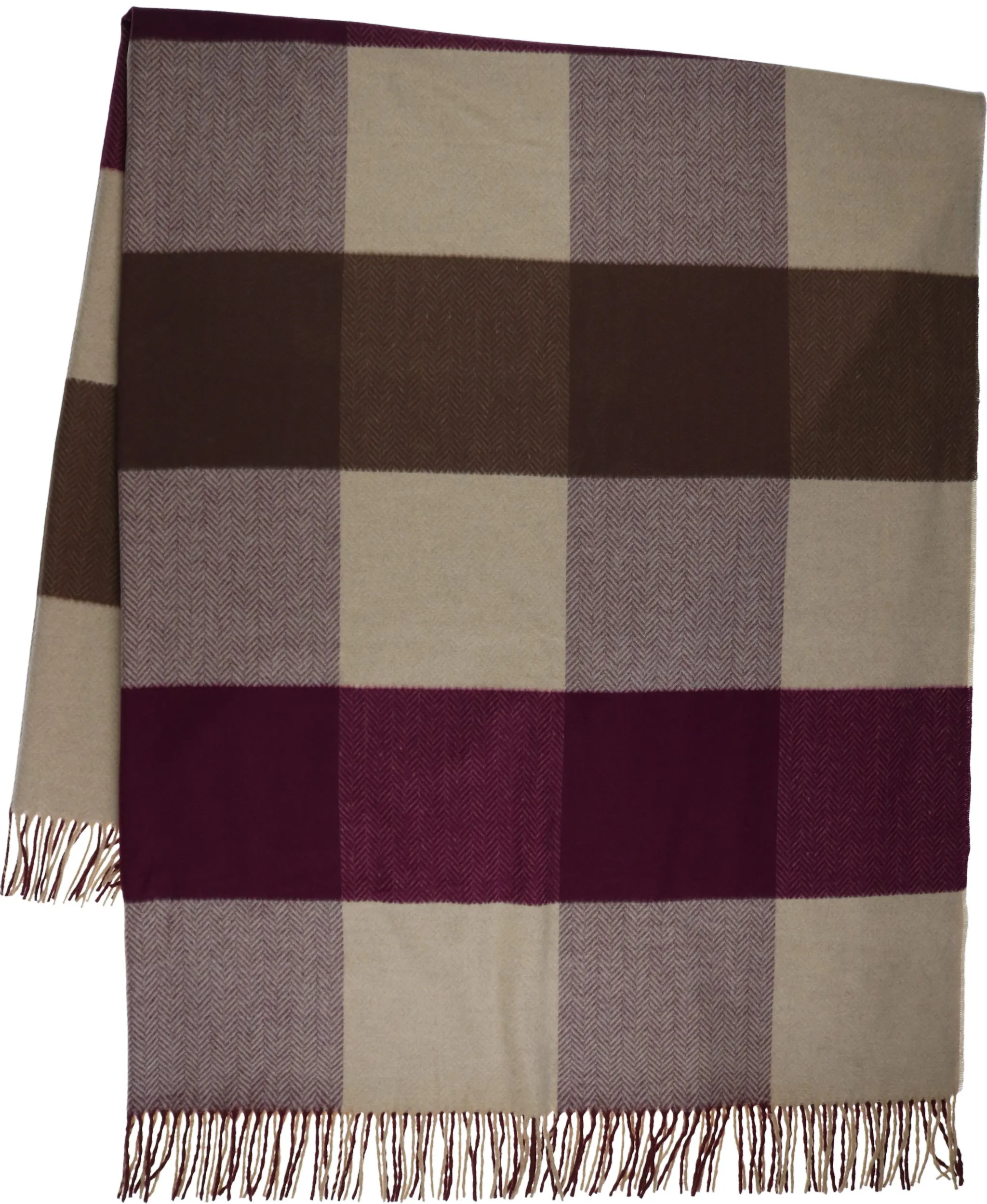 Sustainability Edition Herringbone Box Plaid Cashmink Throw