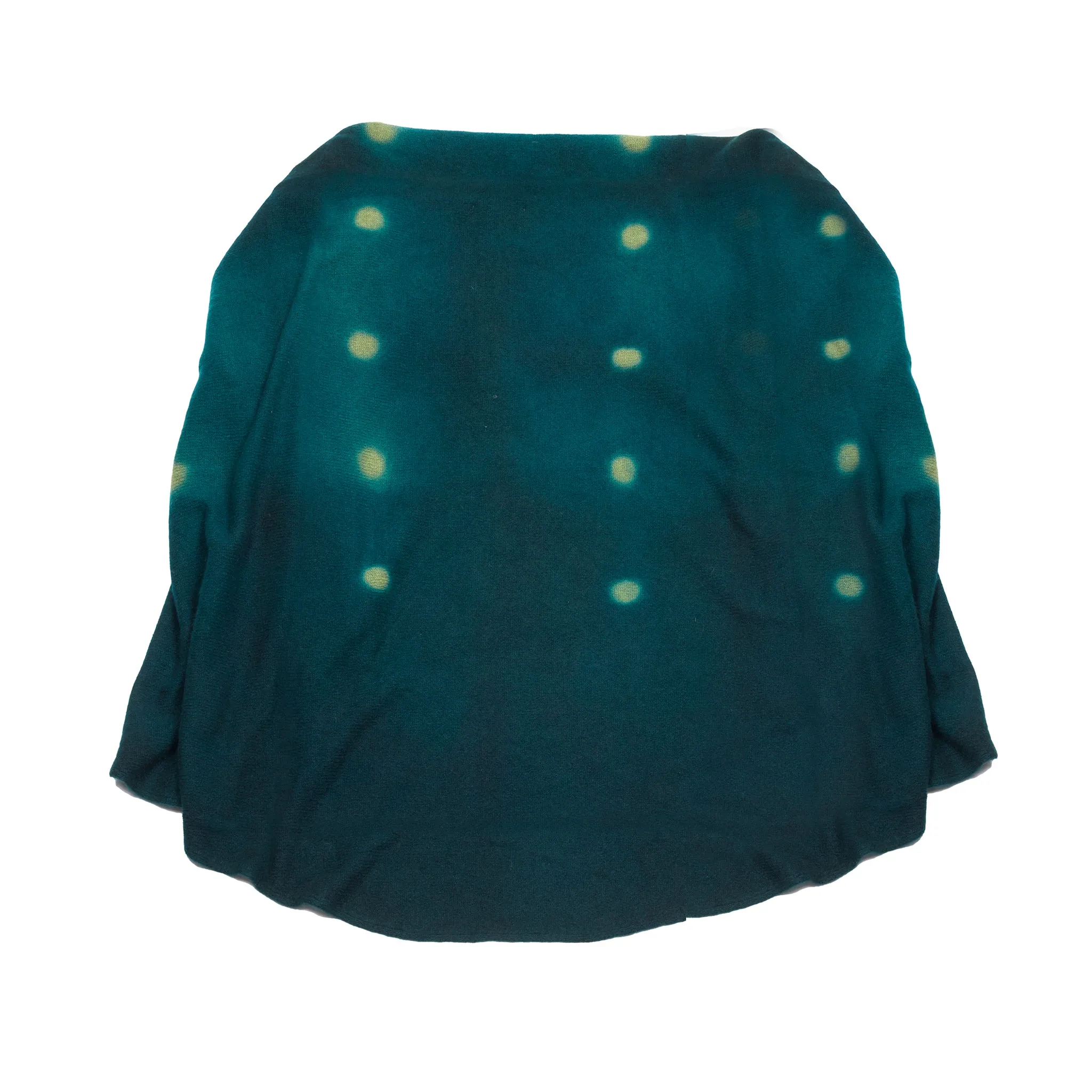 Suzusan Cashmere Seamless Upside Down Cape in Spruce / Leaf Green