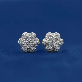 Two Layer Flower Set Stud Earrings
