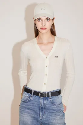 V-Neck Embroidered Slim Woolen Jacket