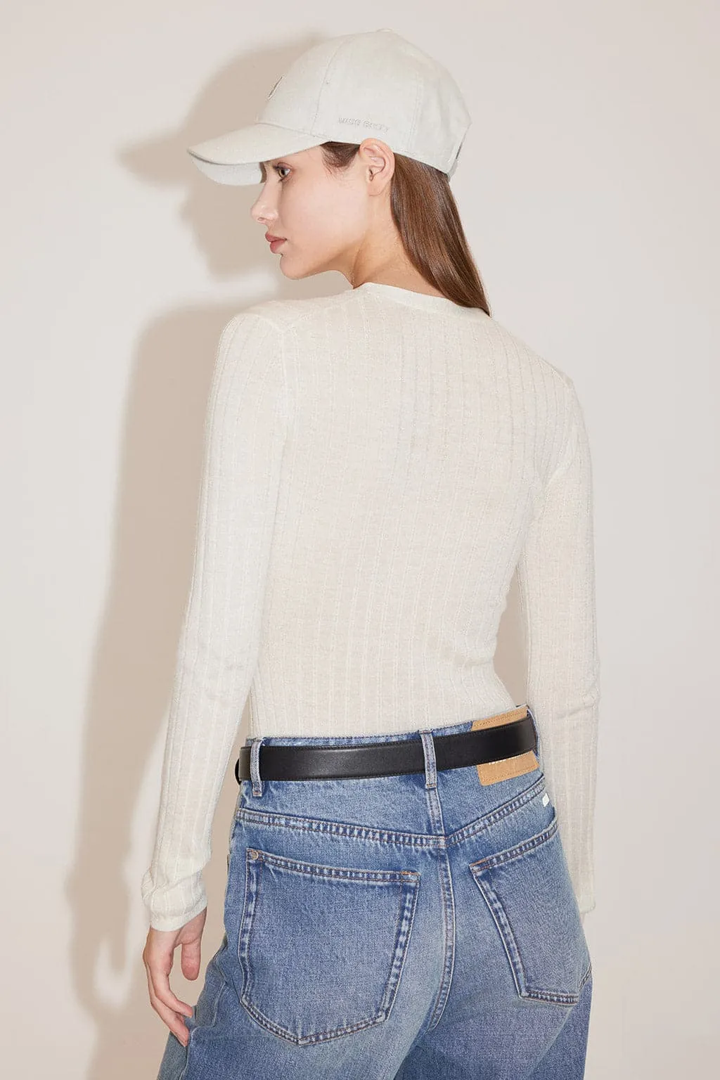 V-Neck Embroidered Slim Woolen Jacket