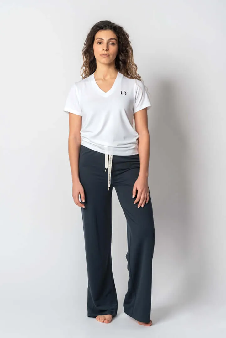 V Neck Shirt in White