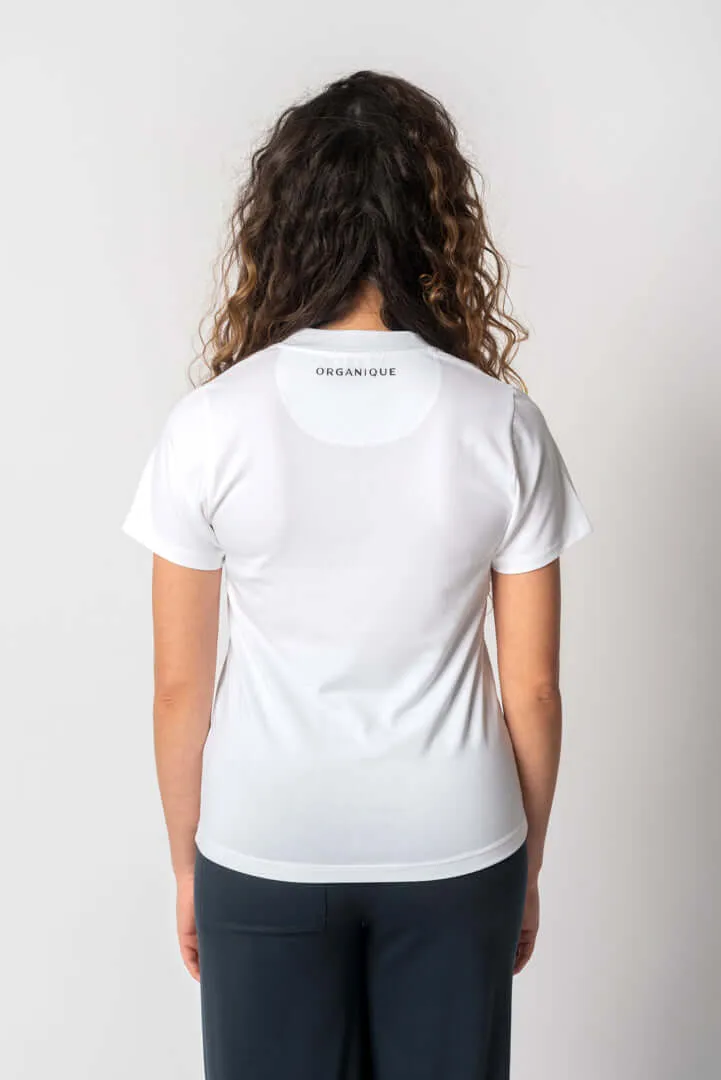 V Neck Shirt in White