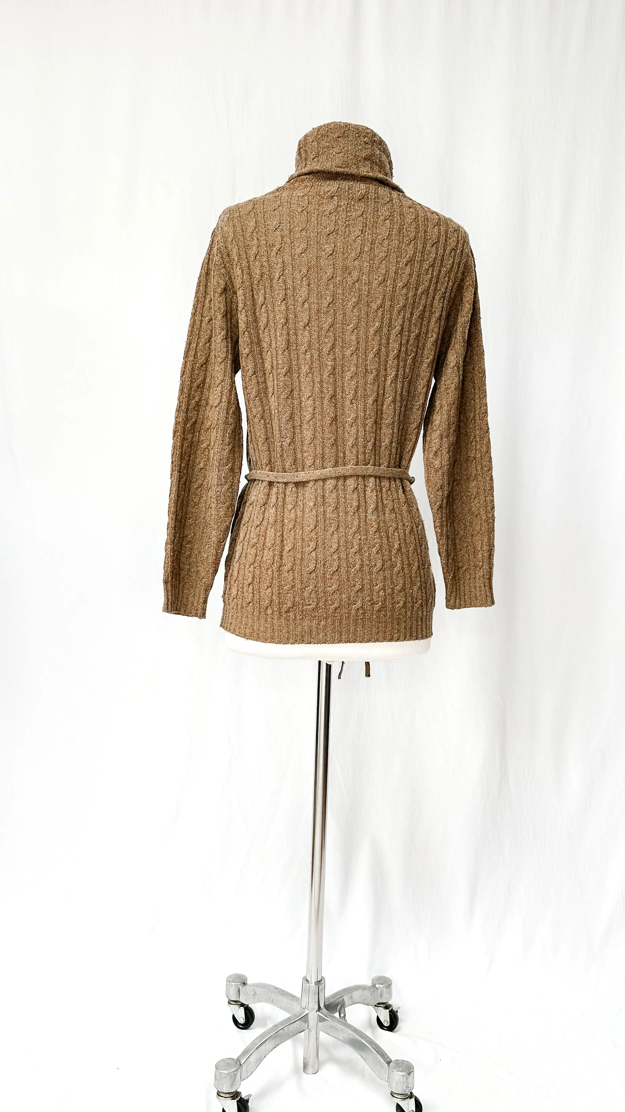 Vintage 70’s Jaeger Brown Lambswool Knit Belted Top (M)