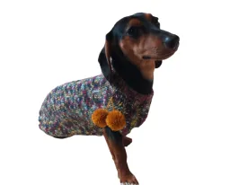 Wool dog jumper with pom poms